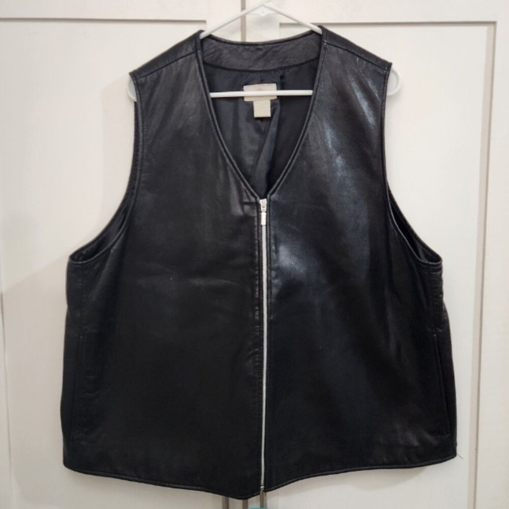 NWOT Vest Nordstrom Sheepskin Black Fully Lined Full ZIP 2X